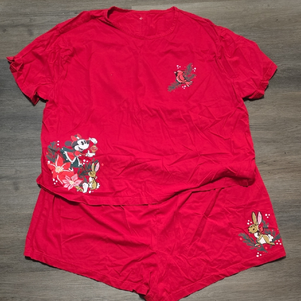 Disney Red Cartoon Women's Pajama Set